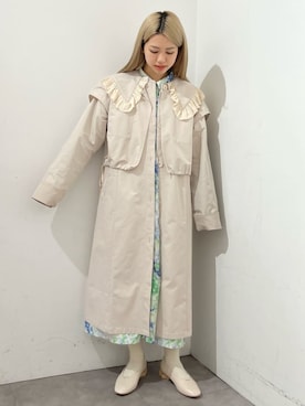 「merry jenny（メリージェニー）のアイテム（トレンチコート）」を使った、merry jenny 梅田店さん（レディース・154cm）の冬コーディネート