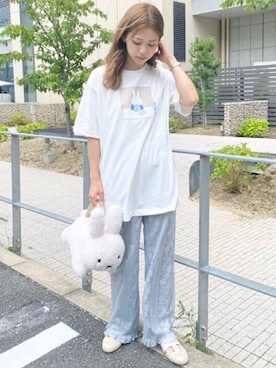 「merry jenny（メリージェニー）の箔グログランベルトシューズ（パンプス）」を使った、merry jenny 梅田店さん（レディース・154cm）の夏コーディネート