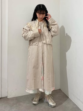 「merry jenny（メリージェニー）のアイテム（トレンチコート）」を使った、merry jenny 梅田店さん（レディース・154cm）の冬コーディネート
