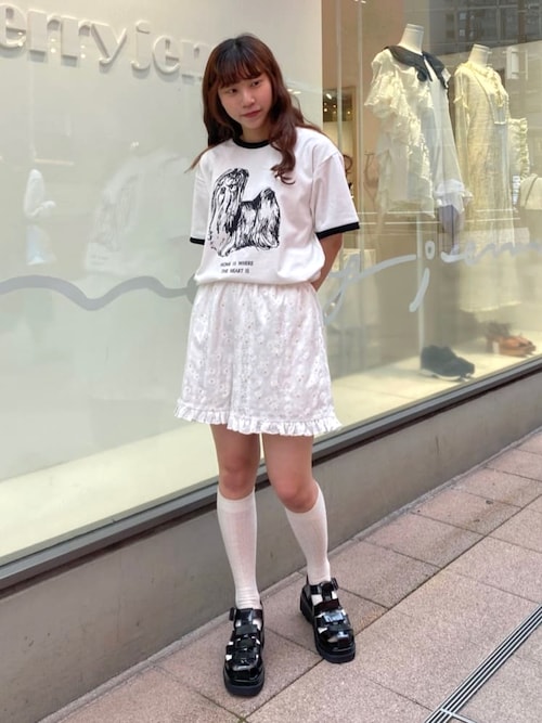 Merry Jenny 梅田店のtシャツ カットソー リンガーterrier Tee を使ったコーディネート