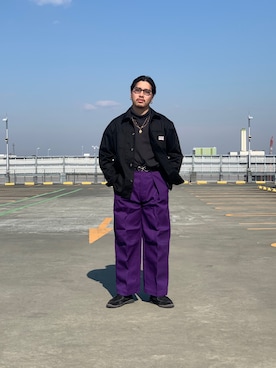 「schott（ショット）のアイテム（パンツ）」を使った、Ryuji Abeさん（メンズ・176cm）の冬コーディネート