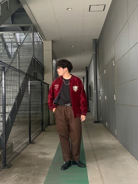 「Schott(ショット)のアイテム(ブルゾン)」を使った、Ryuji Abeさん(メンズ・176cm)の秋コーディネート