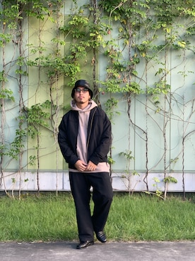 「schott（ショット）のアイテム（ブルゾン）」を使った、Ryuji Abeさん（メンズ・176cm）の秋コーディネート