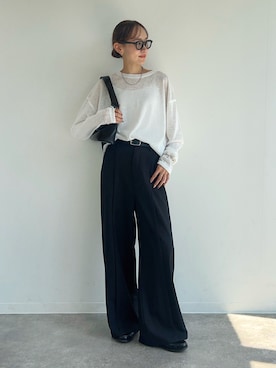 「アイテム（Tシャツ/カットソー）」を使った、UMIさん（レディース・165cm）の夏コーディネート