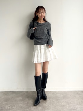 「ロングブーツ」｜UMIさん（レディース・165cm）の秋コーディネート