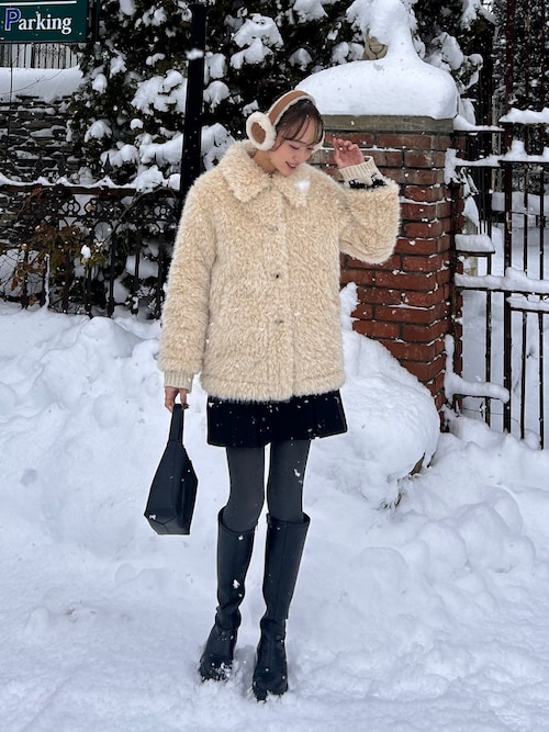 シープスキン UGG 刺繍ロゴイヤーマフ W SHEEPSKIN EMROIDERY EARMUFF