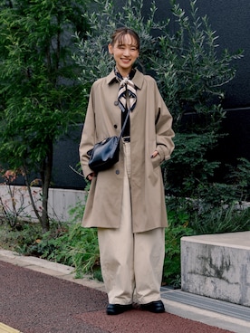 「アイテム（チノパンツ）」を使った、UMIさん（レディース・165cm）の秋コーディネート