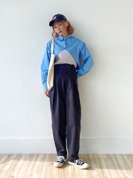 「春服デビュー宣言」｜「アイテム（帽子）」を使った、UMIさん（レディース・165cm）の春コーディネート