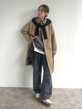 「アイテム（デニムパンツ）」を使った、UMIさん（レディース・165cm）の秋コーディネート