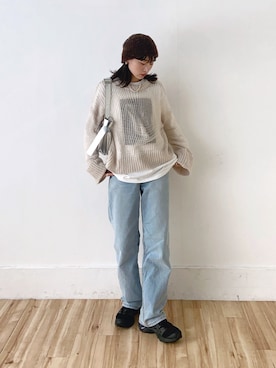 「SALON adam et rope'（サロン アダム エ ロペ）のアイテム」を使った、UMIさん（レディース・165cm）の冬コーディネート