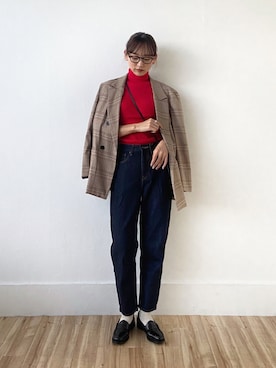 「ACYM（アシーム）のアイテム」を使った、UMIさん（レディース・165cm）の秋コーディネート