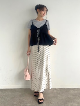 「アイテム（スカート）」を使った、UMIさん（レディース・165cm）の夏コーディネート