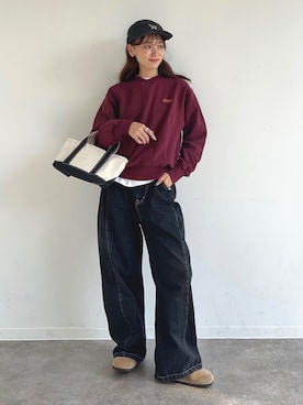 「アイテム（スウェット）」を使った、UMIさん（レディース・165cm）の秋コーディネート