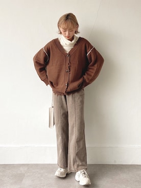 「mikke（ミッケ）のアイテム」を使った、UMIさん（レディース・165cm）の秋コーディネート