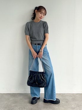 「ワイドパンツ」｜UMIさん（レディース・165cm）の秋コーディネート