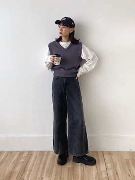 「AZUL by moussy（アズールバイマウジー）のアイテム」を使った、UMIさん（骨格ナチュラル・レディース・165cm）の冬コーディネート
