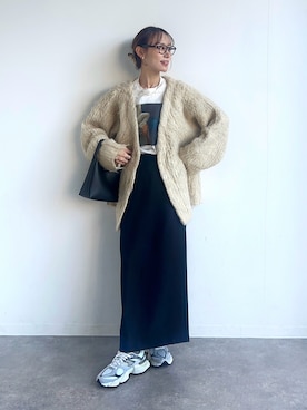 「アイテム（スニーカー）」を使った、UMIさん（レディース・165cm）の冬コーディネート