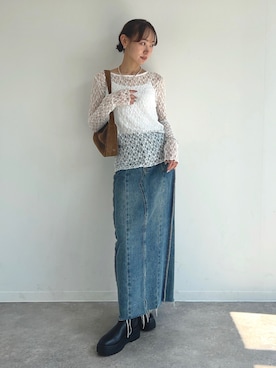 「アイテム（ハンドバッグ）」を使った、UMIさん（レディース・165cm）の夏コーディネート
