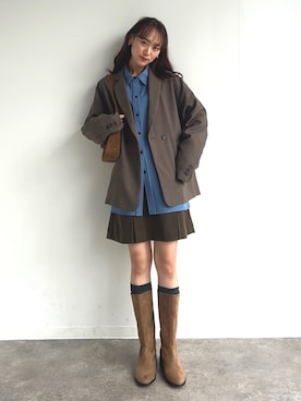「アイテム（テーラードジャケット）」を使った、UMIさん（レディース・165cm）の秋コーディネート