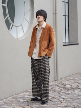 「CASPER JOHN（キャスパージョン）のアイテム（ノーカラージャケット）」を使った、KAIさん（メンズ・183cm）の秋コーディネート