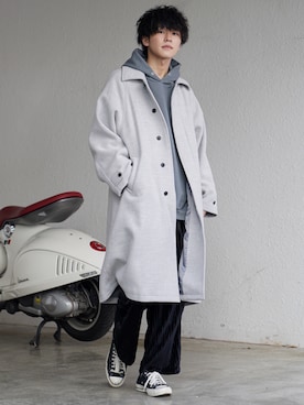 「Alcindor Materials（アルシンダーマテリアルズ）のアイテム（その他アウター）」を使った、KAIさん（メンズ・183cm）の秋コーディネート