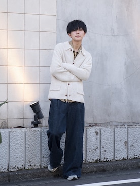 「Anui（アニュイ）のアイテム」を使った、KAIさん（メンズ・183cm）の秋コーディネート