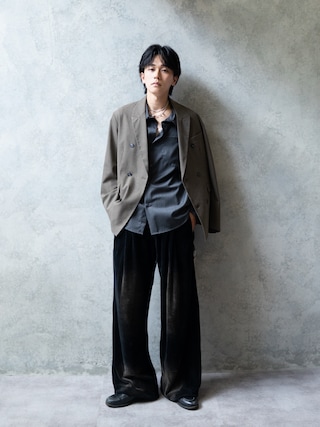 「CASPER JOHN(キャスパージョン)のWool mix tailored jacket / ウールミックステーラードジャケット(テーラードジャケット)」を使った、KAIさん(メンズ・183cm)の秋コーディネート