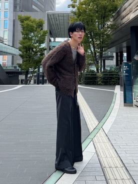 「アイテム（カーディガン/ボレロ）」を使った、KAIさん（メンズ・183cm）の秋コーディネート