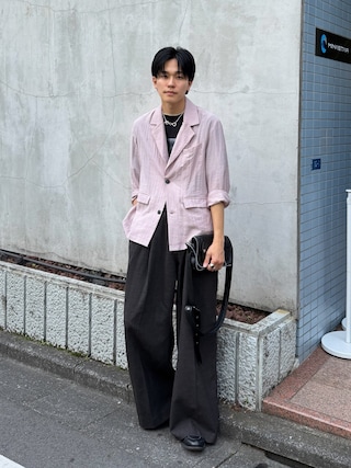 「CASPER JOHN（キャスパージョン）のSheer tailored jacket/シアーテーラードジャケット（テーラードジャケット）」を使った、KAIさん（メンズ・183cm）の春コーディネート