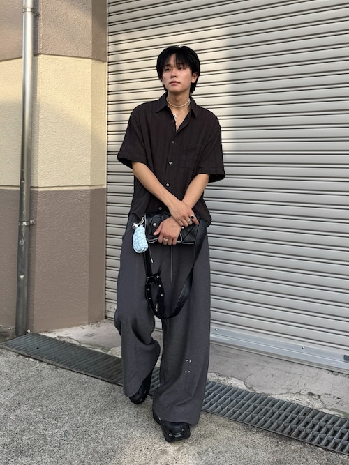 GAUZE MESH CHECK H/S SHIRT