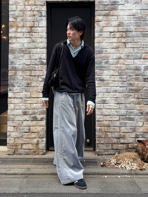 起毛ツイル オーバーサイズド ファイヤーバード トラックパンツ