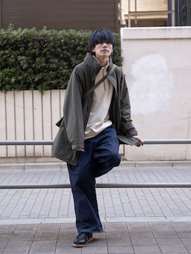 「UNIQLO（ユニクロ）のアイテム（スウェット）」を使った、KAIさん（メンズ・183cm）の冬コーディネート