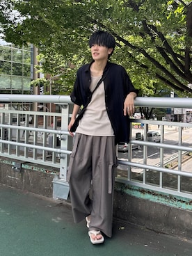 「CASPER JOHN」｜「アイテム（サンダル）」を使った、KAIさん（メンズ・183cm）の春コーディネート