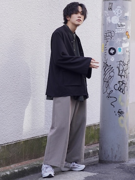 「MAISON SPECIAL（メゾンスペシャル）のアイテム（スラックス）」を使った、KAIさん（メンズ・183cm）の冬コーディネート