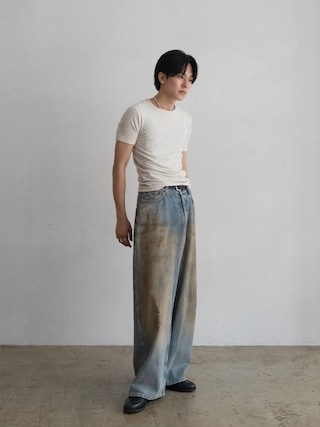 「Juha(ユハ)のPILE SKIN TEE(Tシャツ/カットソー)」を使った、KAIさん(メンズ・183cm)の夏コーディネート