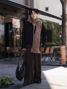 「アイテム（バッグ）」を使った、KAIさん（メンズ・183cm）の秋コーディネート