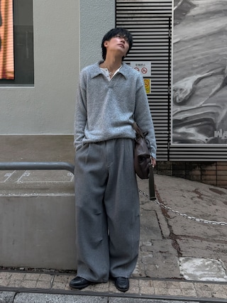 「cii(シー)の【UNISEX】 Smooth PU Gathered Bag / スムースPUギャザーバッグ(ショルダーバッグ)」を使った、KAIさん(メンズ・183cm)の秋コーディネート