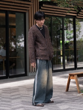 「アイテム（カーディガン/ボレロ）」を使った、KAIさん（メンズ・183cm）の秋コーディネート
