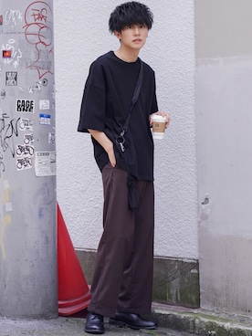 「PUBLUX（パブリュクス）のアイテム（パンツ）」を使った、KAIさん（メンズ・183cm）の夏コーディネート