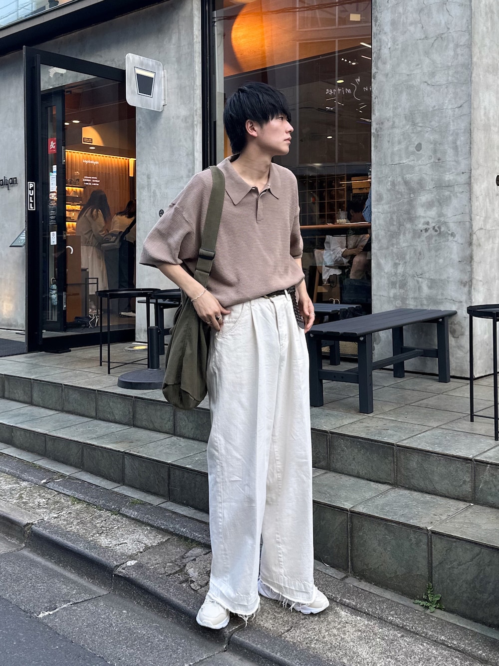 （【VICTIM】（ハイゲージワッフルBigシルエットPOLO SHIRTS） VICTIM ヴィクティム / WAFFLE BIG POLO SHIRTS ハイゲージワッフル