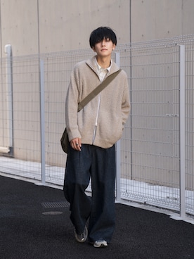 「Anui（アニュイ）のアイテム」を使った、KAIさん（メンズ・183cm）の秋コーディネート