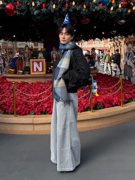 「アイテム（マフラー）」を使った、KAIさん（メンズ・183cm）の冬コーディネート