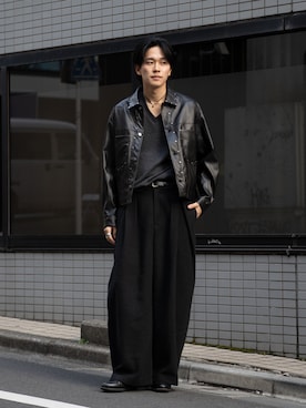 「アイテム（スラックス）」を使った、KAIさん（メンズ・183cm）の冬コーディネート