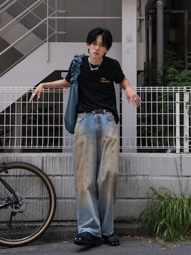 「OUAT（オーユーエーティー）のアイテム」を使った、KAIさん（メンズ・183cm）の夏コーディネート