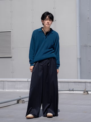 「BEAUTY&YOUTH UNITED ARROWS（ビューティーアンドユースユナイテッドアローズ）のギマ コットン アゼ 3ボタン ポロカラー ニット ウォッシャブル（ニット/セーター）」を使った、KAIさん（メンズ・183cm）の春コーディネート