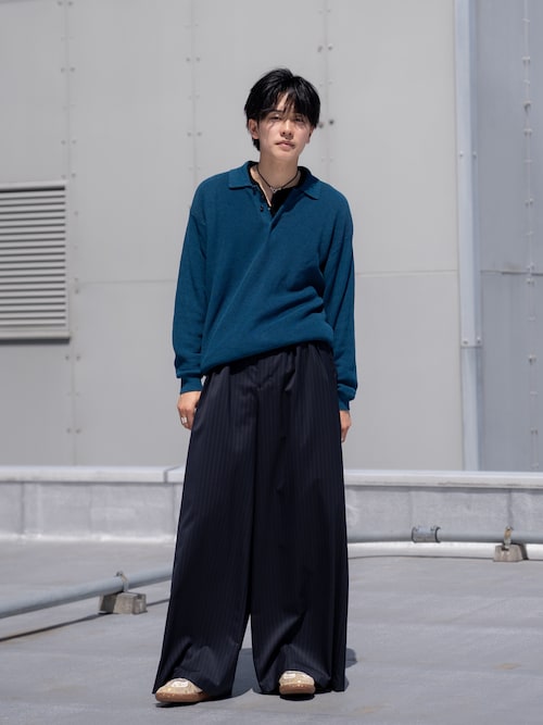 Juha（ユハ） スラックス EXTREME WIDE PINSTRIPE PANTS メンズ