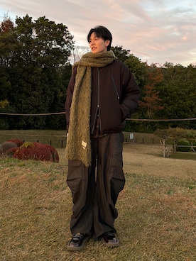 「アイテム（マフラー）」を使った、KAIさん（メンズ・183cm）の秋コーディネート
