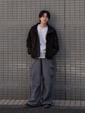「MASONPRINCE（メイソンプリンス）のアイテム（パンツ）」を使った、KAIさん（メンズ・183cm）の冬コーディネート