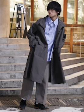 「MAISON SPECIAL（メゾンスペシャル）のアイテム（スラックス）」を使った、KAIさん（メンズ・183cm）の春コーディネート