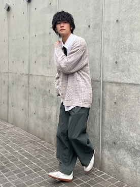 「花見」｜「アイテム（スラックス）」を使った、KAIさん（メンズ・183cm）の春コーディネート
